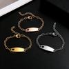 Atoztide Engrave Name Date Bracelet Stainless Steel Hollow Heart Jewelry For Kids Adjustable Paperclip Chain Personalized Gift