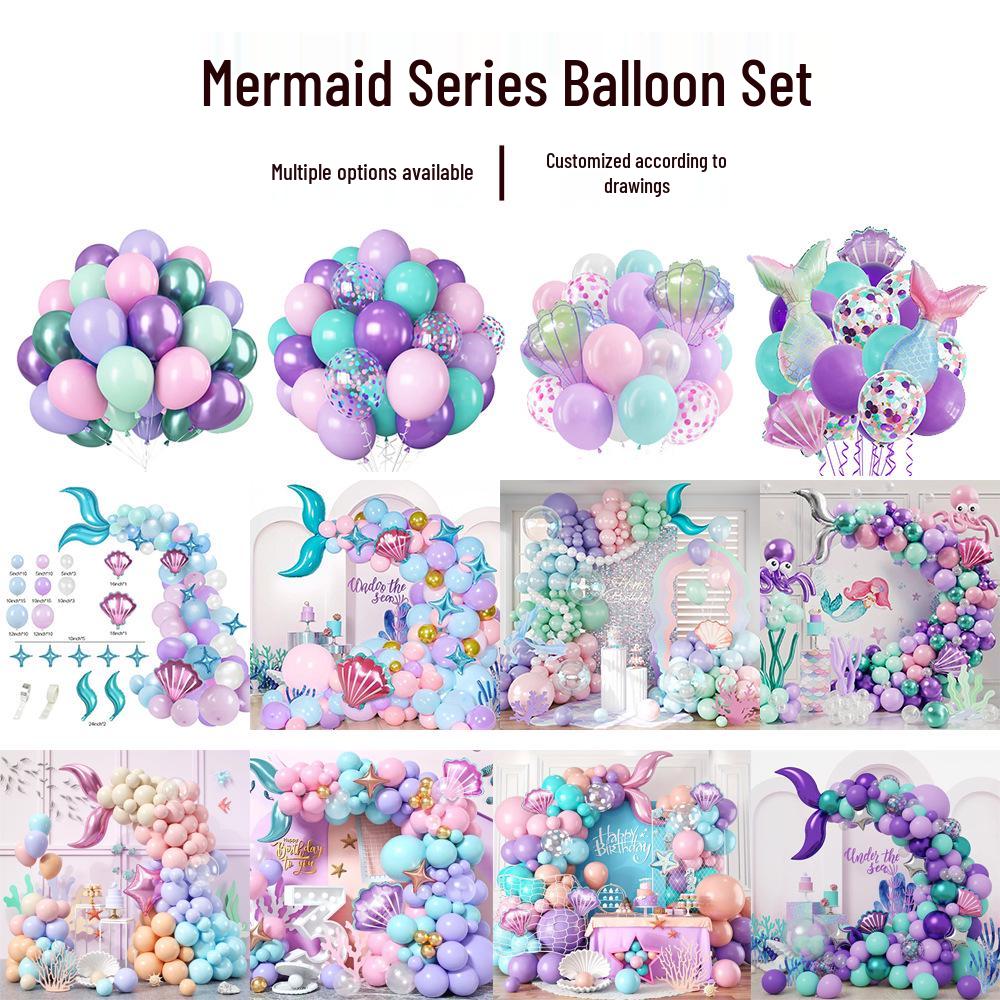 Mermaid Ocean Theme Balloon Garland Set for Birthdays and Weddings