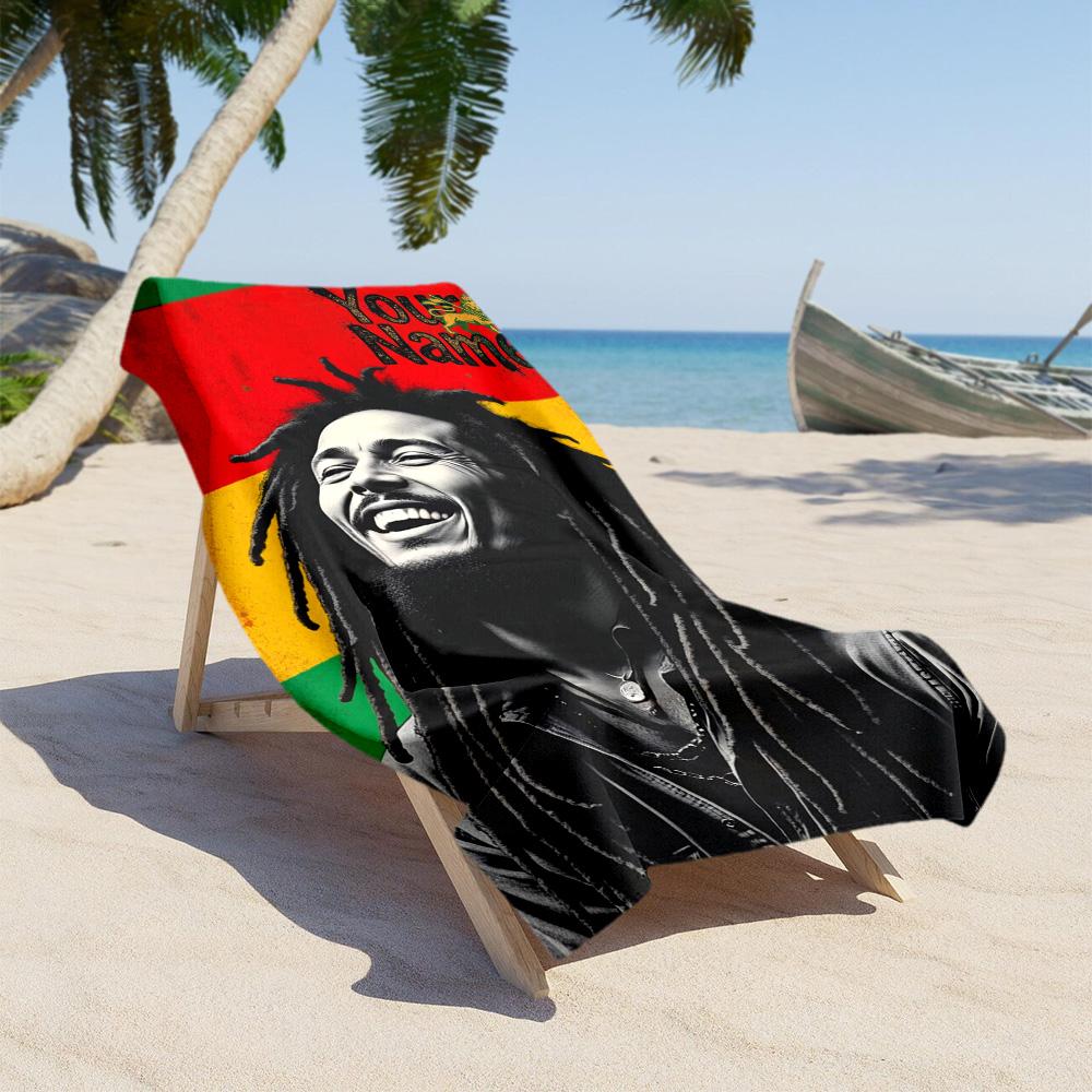 Bob Marley Personalized Text Beach Towel Super Soft & Absorbent Portable for SwimmingBeachCamping Travel Beach AccessoriesGym