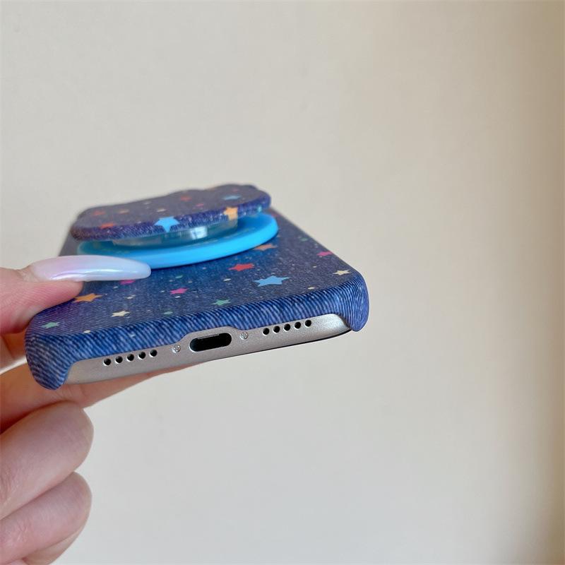 Colorful Star Magnetic Denim Stand Case for iPhone 17/16 Pro Max/15/14 (Women's)