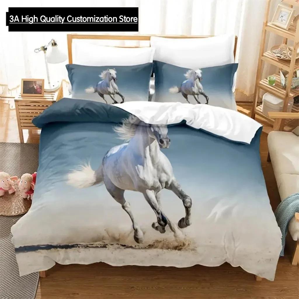 Zestaw pościeli ze zwierzętami Zestaw poszwy na kołdrę Pościel 3D Druk cyfrowy Pościel Rozmiar Queen Modny design