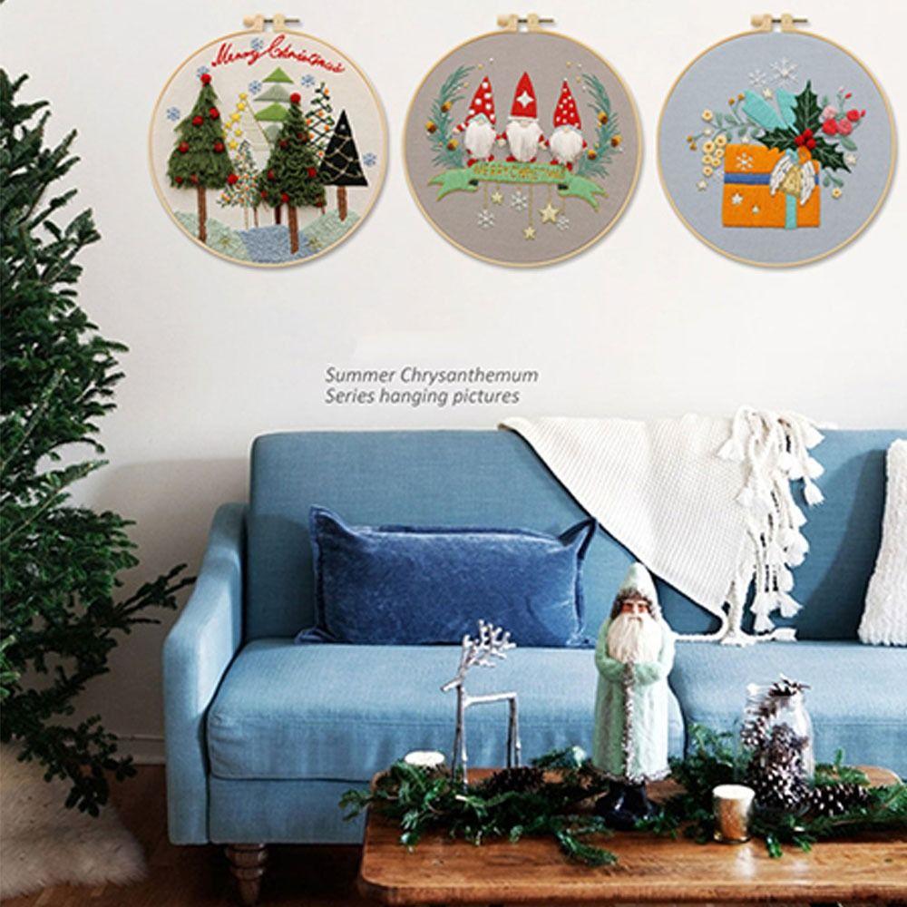 Reusable Christmas Embroidery Kit with Imitation Bandage Craft Cross Stitches Material Kit Handmade Christmas Decoration