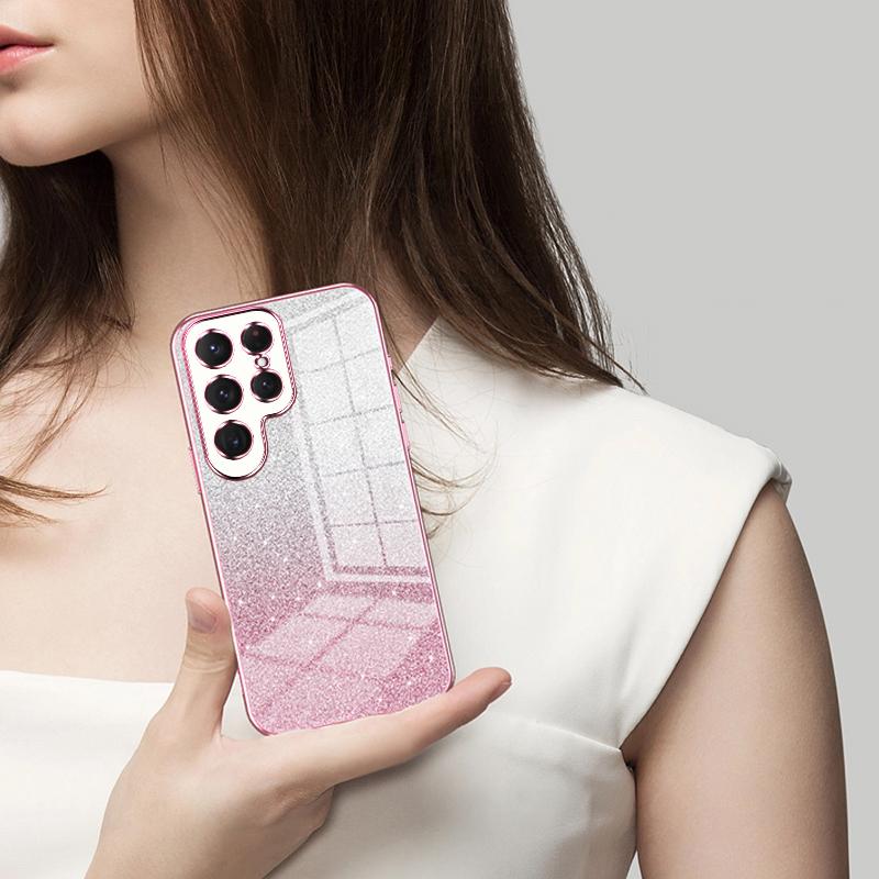 For Samsung Galaxy S24 Ultra TPU Case Precise Cutout Glitter Design Phone Back Cover