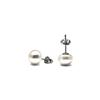 Luxenter Boucles d'oreilles en argent 925 avec perle blanche finition en rhodiée - Essential