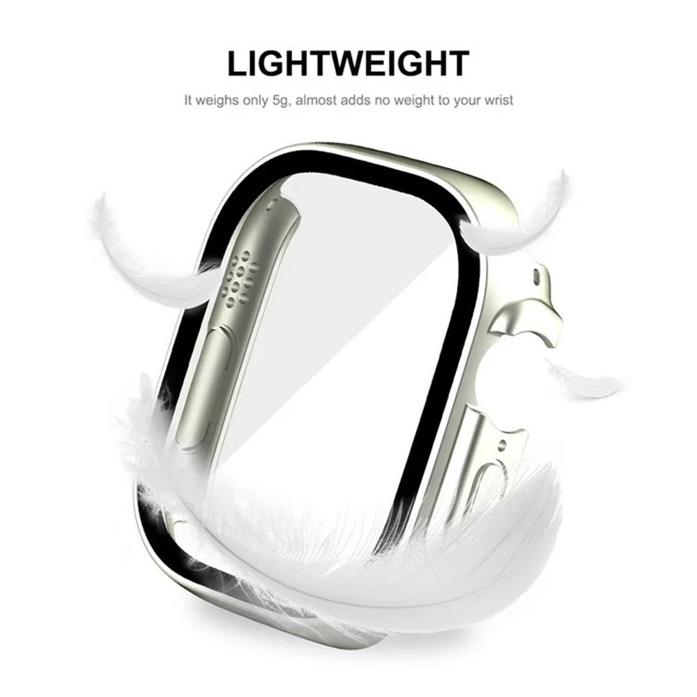 WANLONFENG For Apple Watch Ultra 2    Ultra 49mm 2-in-1 Hard PC Frame Waterproof Case with Tempered Glass Screen Protector