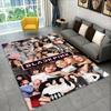 Fashion B-Black P-Pink Kpop Star Carpet Rug for Playroom Bedroom Living Room Sofa Home Decor,kid Area Rug Non-slip Floor Mat