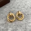 Earrings Fashion Earrings Textured Double Layer Metal Wrapped Earrings Factory Direct Supply [Special Offer]
