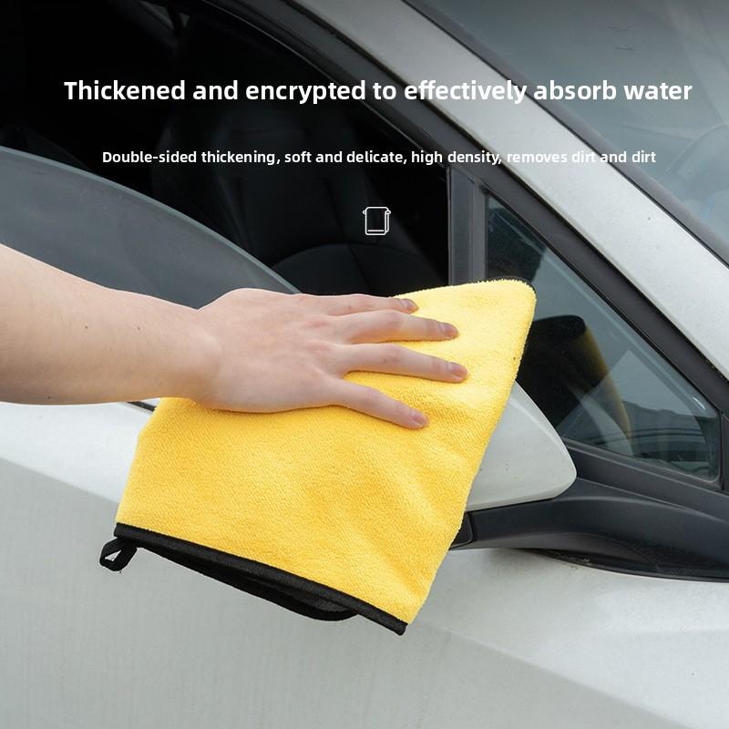 1Pc Microfiber Car Washing Towel 400GSM Double-Sided Coral Velvet Clean Towels High Water Absorption Car Wash Drying Cloth