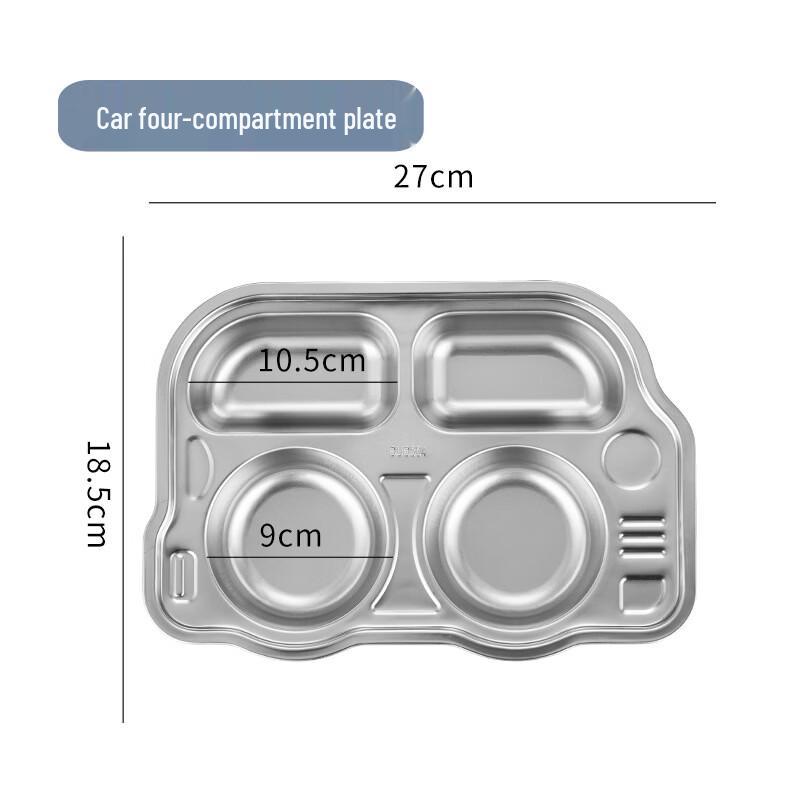 Children s Cartoon Car Divided Stainless Steel Plate