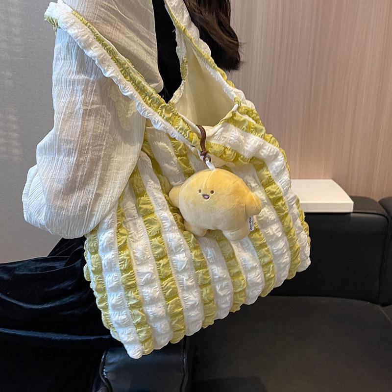 Große Kapazität Plissierte Wolken-Pufftasche Damen Schulter-Unterarmtasche Hand-Canvas-Einkaufstasche