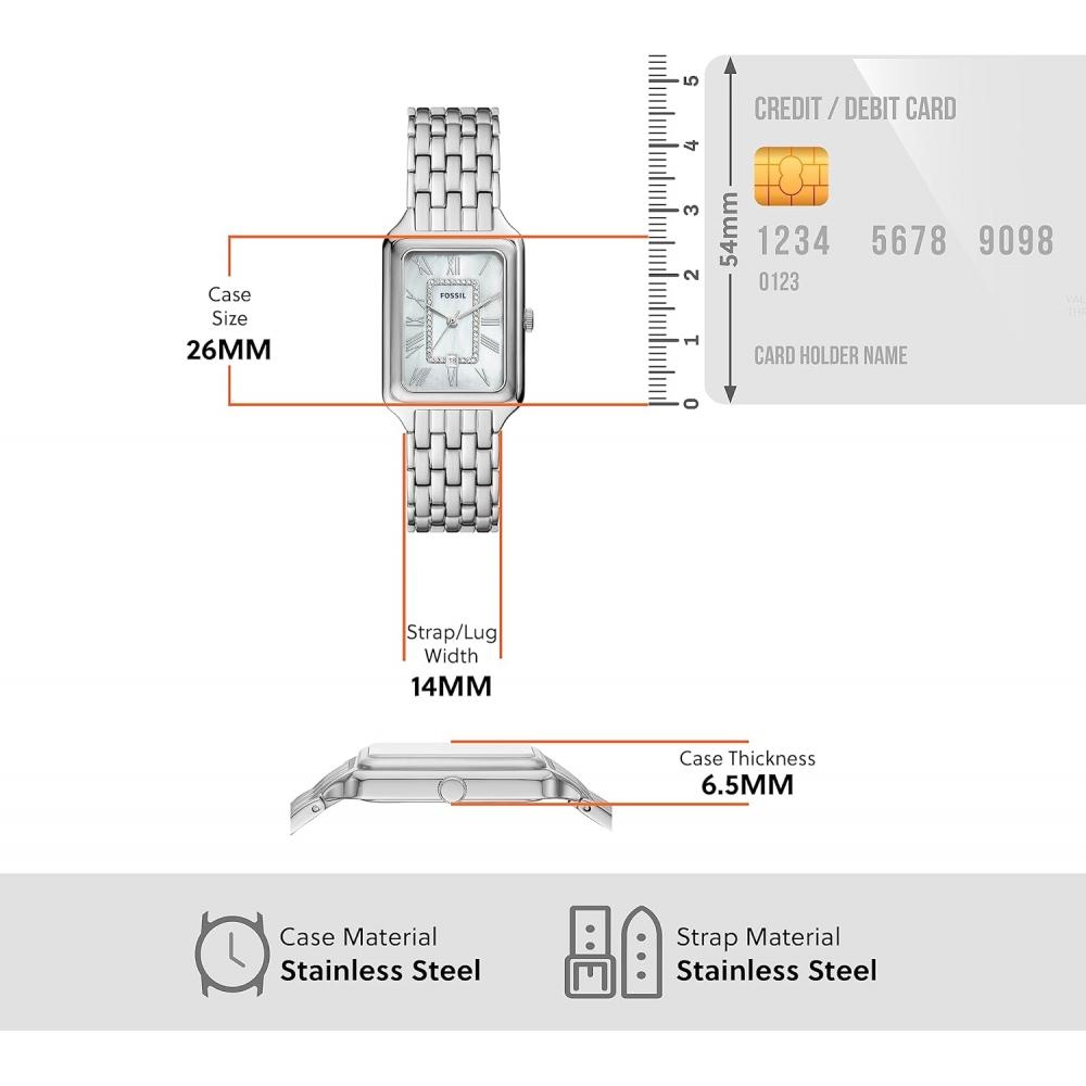 FoSSil Women S eS5306 Raquel Watch Silver Silver eS5306