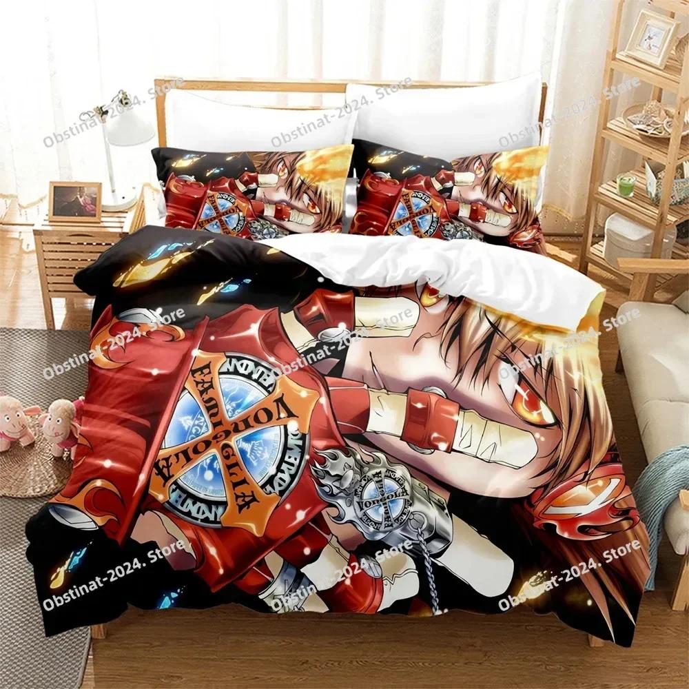 Family Teachers REBORN Tsuna Bedding Set Printed Bed Set With Pillowcase Duvet Cover Soft Single Double Queen Super King Size