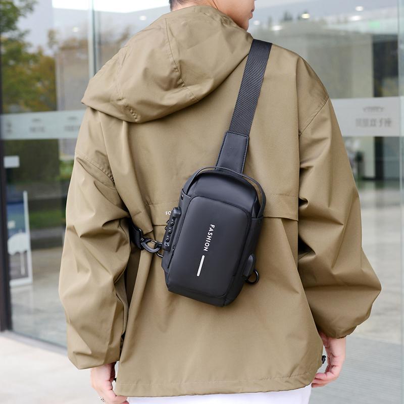 Anti-Theft Crossbody Bag Men's Chest Bag Mobile Phone Bag Waterproof Business Commuter Shoulder Bag