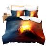 Volcano King Queen Duvet Cover Volcanic Eruption Bedding Set Fire Mountain Comforter Cover Natural Scenery Polyester Quilt Cover