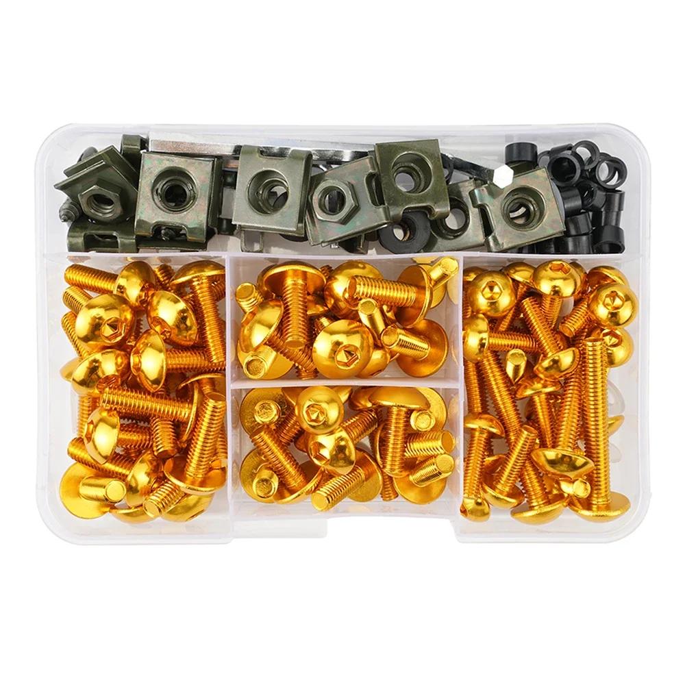 Clearance_190PCS CNC Motorcycle Full Fairing Bolts Kit Screws Nuts For HONDA XLV 600 650 700 TRANSALP NX 650 FMX 650 XRV650 TRX