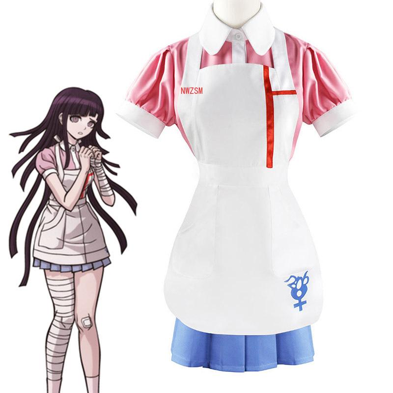 Danganronpa Mikan Tsumiki Costume Cosplay Halloween Carnevale Infermiera Definitiva Costume Divertente Uniforme da Cameriera per Donne