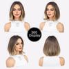 13x1 T-Part Lace Bob Perücke - Rooted Shadow Blonde Kurze Locken, Hitzebeständiges Kunsthaar mit natürlichem Look