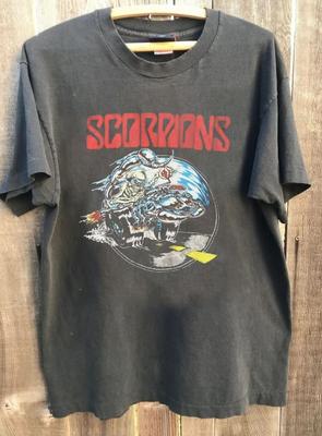 Scorpions Band Wereldconcert Houtskool Korte Mouw Unisex T-shirt KH17814
