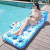180cm x 90cm Inflatable Leaf Hole Floating Raft Pool Party Floating Lounger with Cup Holder