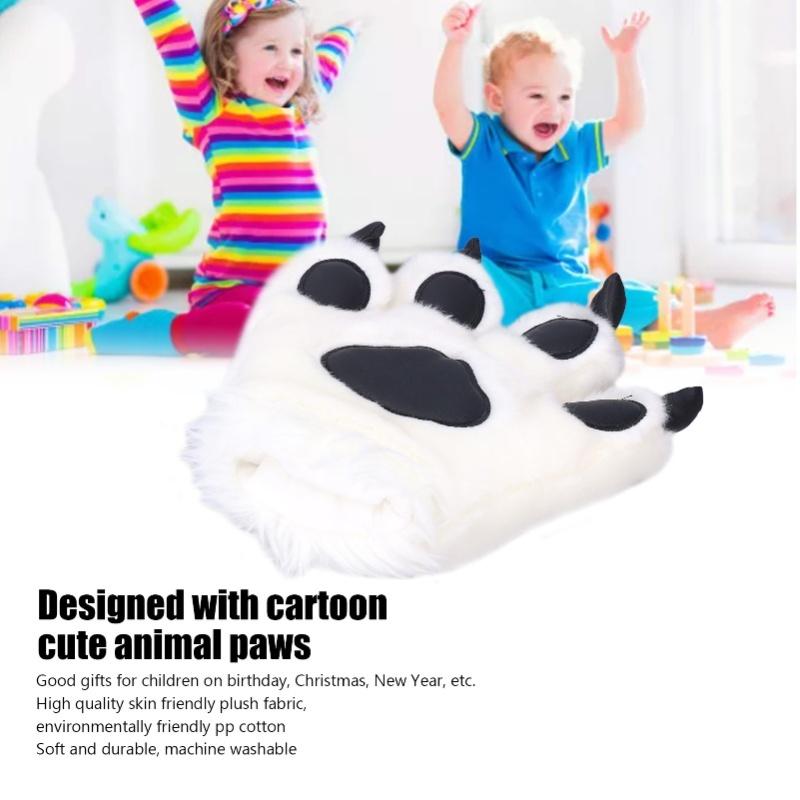 Rękawiczki z łapami zwierzęcia Symulacja Urocze pluszowe rękawiczki z pazurami tygrysa Rękawiczki do kostiumu wilkołaka Białe