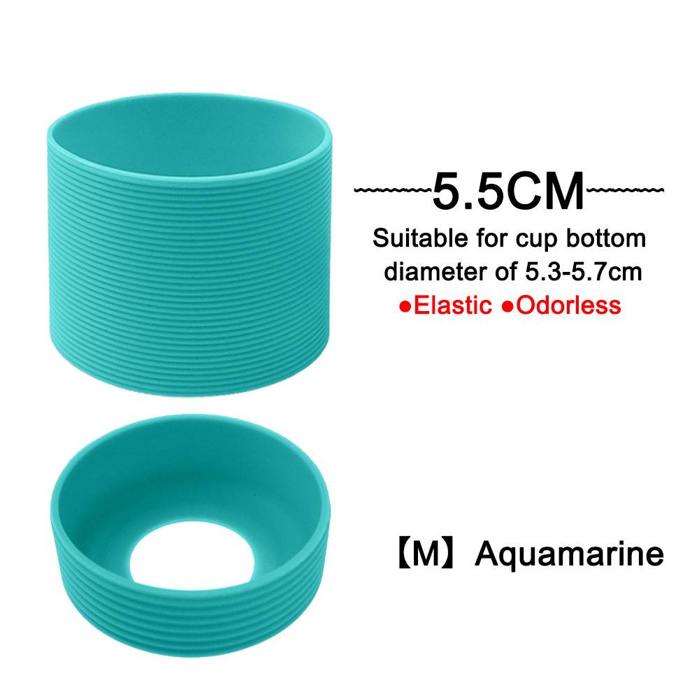 2Pc/Set 5.5cm 15 Colour Threaded Soft Silicone Cup Sleeve Bottom Heat Insulated Resistant Ring Sheath Anti Slip Good Toughness