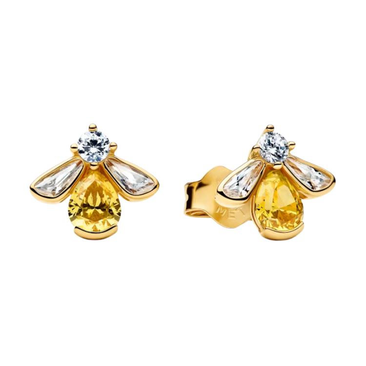 Pandora Bee Shaped Design Earrings Women earrings Yellow 264559CO1 Box