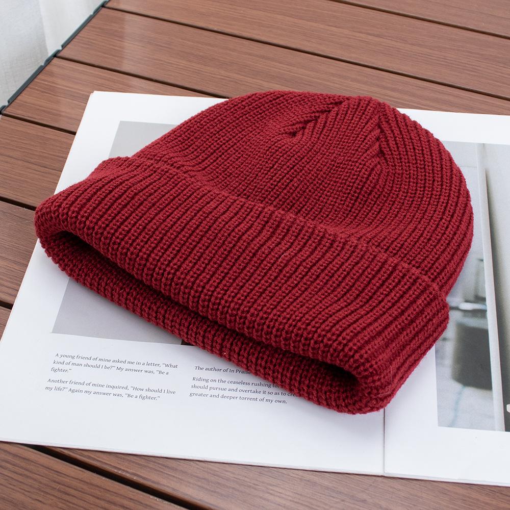 High quality solid color light board wool hat autumn and winter warm knitted hat men's and women's versatile ear protection hat windproof cold hat