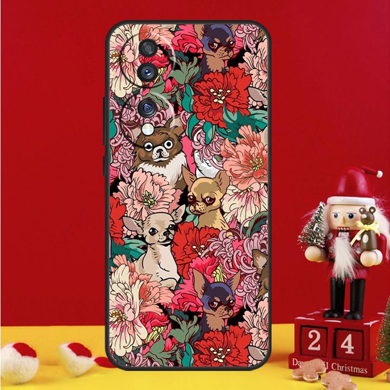 Chihuahua Face Floral Dog Case For Honor Magic 8 5 6 7 Lite Honor Win X9b X9c X9a X8c X8b 50 70 90 200 400 Pro Cover