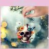 Flower Halloween Skeleton Butterfly Pattern Acrylic Pendant For Decoration Car