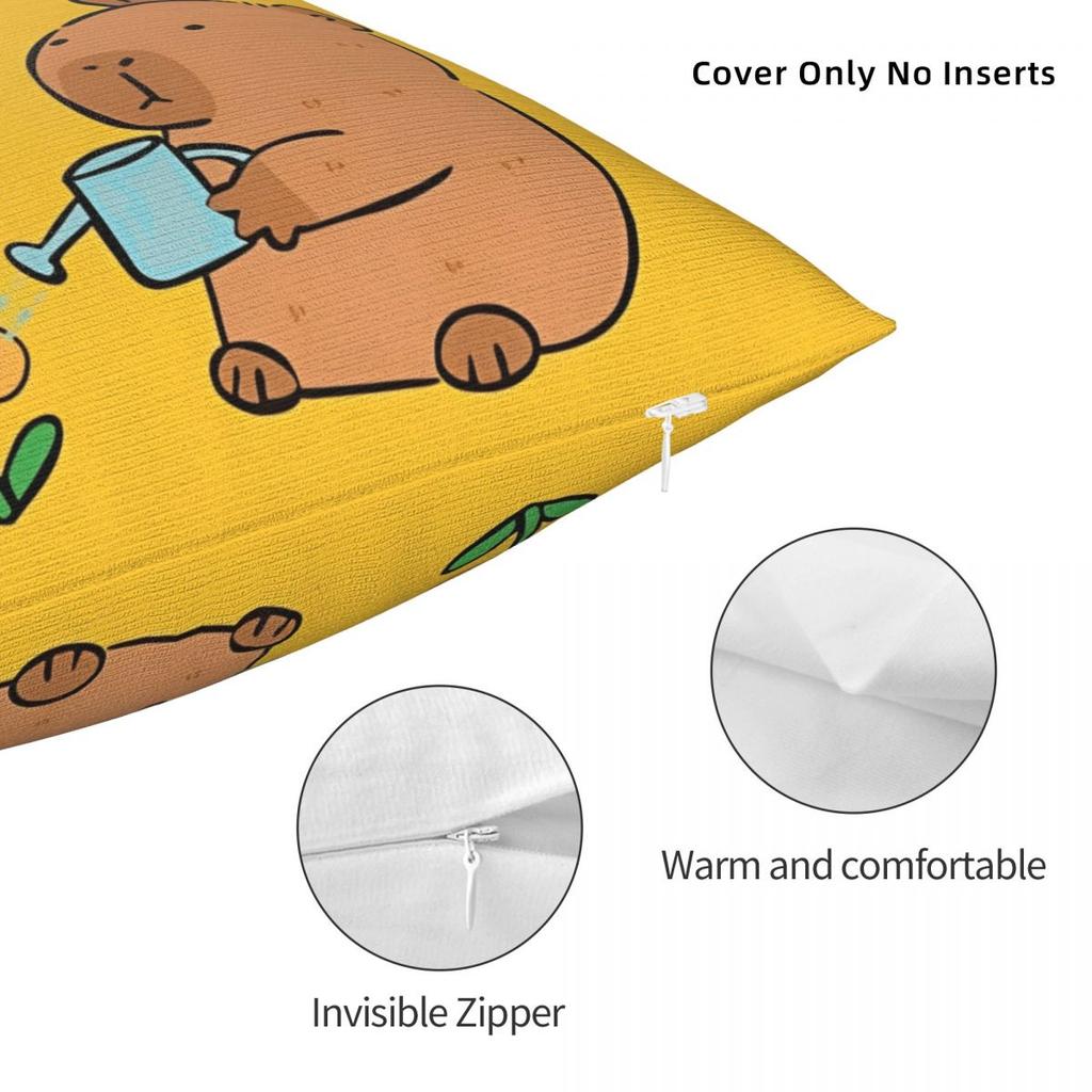 Cute Kapibara Capybara Pillow Case Cartoon Cushion Cover Soft Custom Pillow Cover Vintage Pillowcases For Sofa Home Decorative