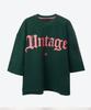 UNTAGE Logo Print Cape Short Sleeve T-Shirt [Green(Unisex)]_Utt-St36