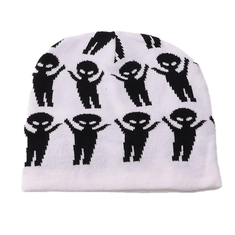 Alien knitted hat European and American hip hop new bag head pullover hat autumn and winter warm cold hat wool hat
