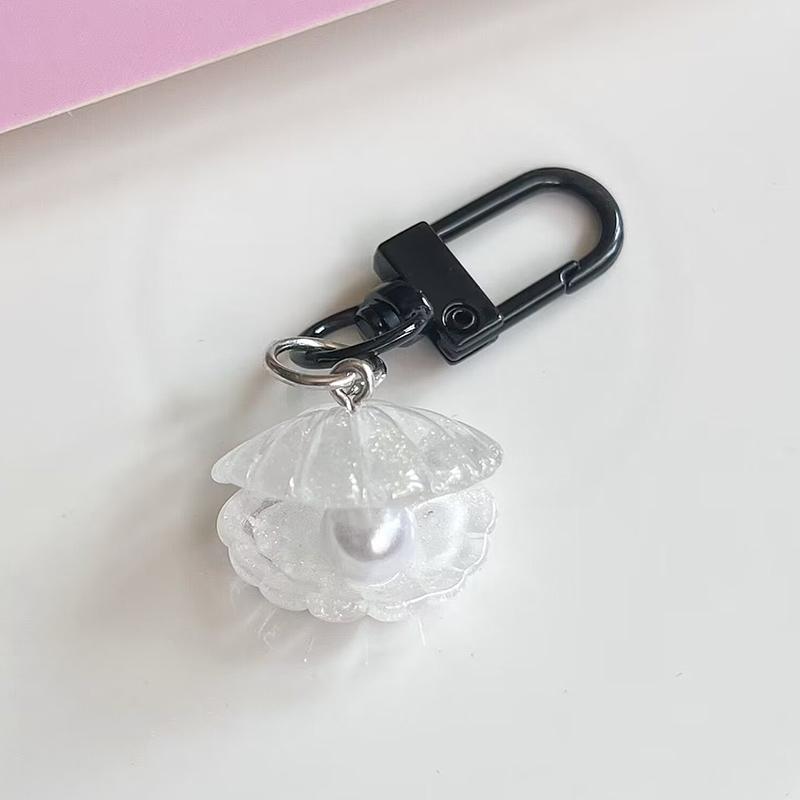 

Милый брелок с жемчужной ракушкой, брелок для ключей для девочек, брелок для рюкзака, подвеска для наушников, аксессуары, креативные подарки белый