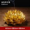 New Chinese Style Handmade Golden Emperor Lotus Figurine for Buddhist Decor with Zen Incense Burner Ceramic Miniatures