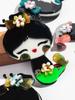 Fashion 4-Colors Acrylic Cute Flower Girl Brooches for Women New Cartoon Bird Girls Figure Badge Pins Casual Jewelry Accessories