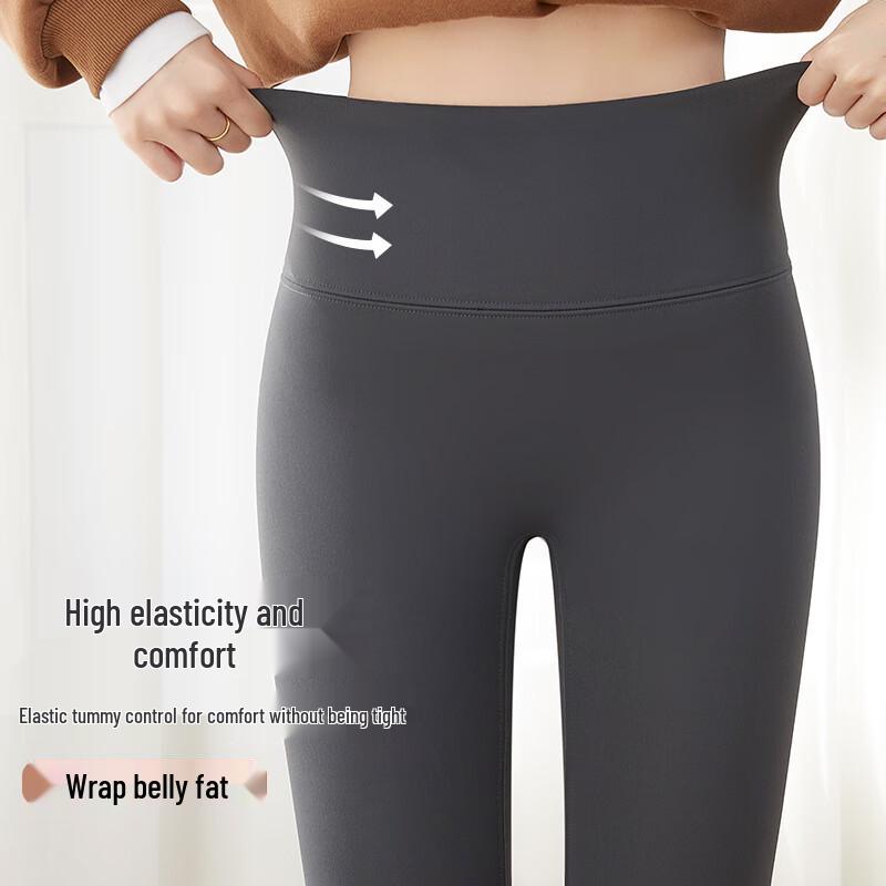 Lonsa Women's High-Waist 500g Lamb Wool Lined Thermal Shark Leggings