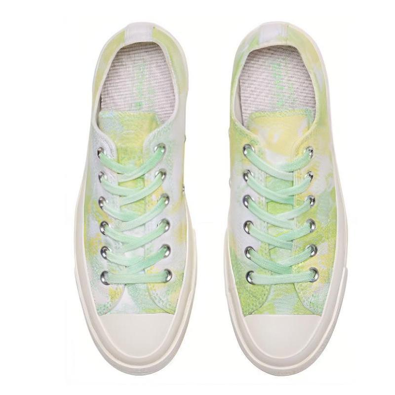 Converse 1970s Tie-dye Anti-slip and Abrasion Resistant Low-Top Canvas Women's White Green
