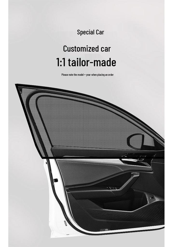 Japanese Car Window Sunshade & Mosquito Screen - Heat Insulation & Insect Protection Curtain