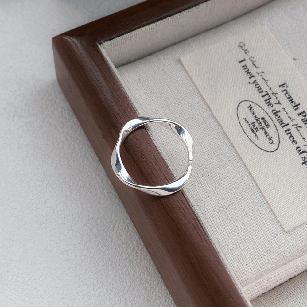 Sterling Silver S999 Mobius Strip Ring for Women - Light Luxury, Simple, Adjustable, Unique Design. Open Adjustable серебряный