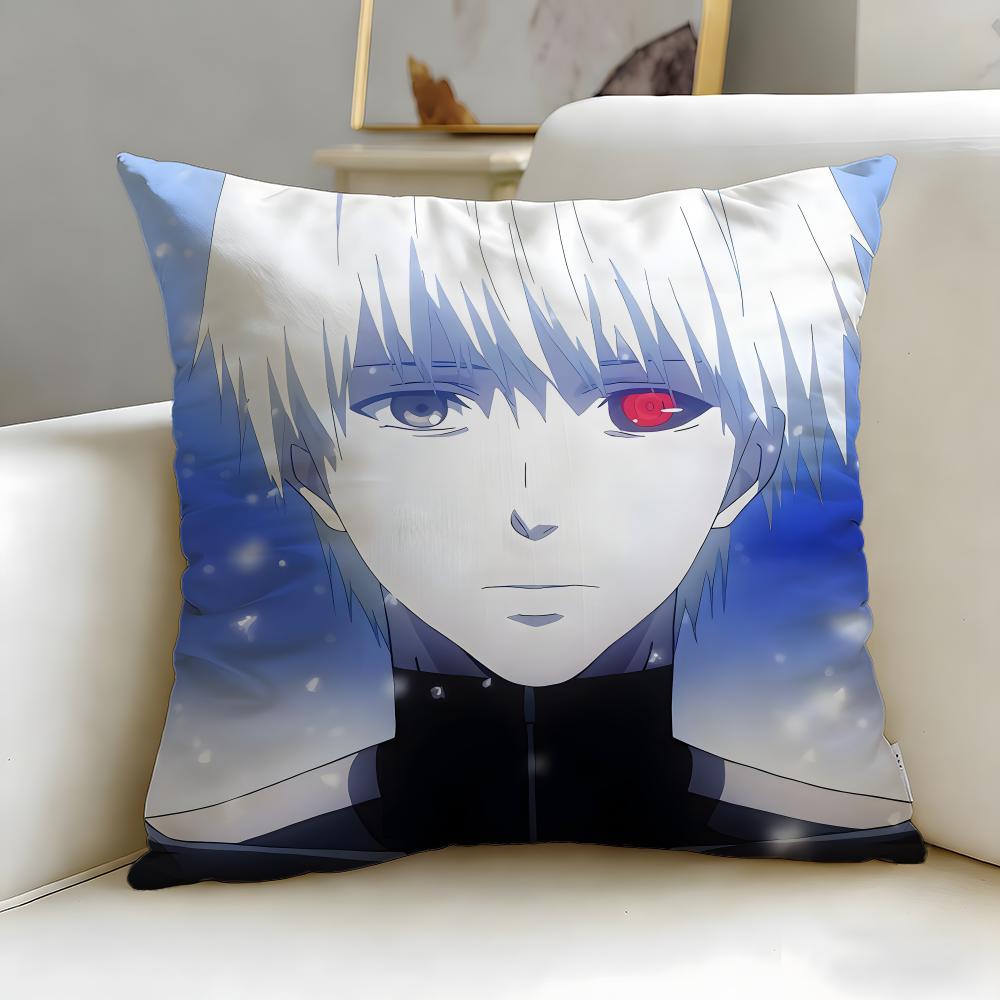 classic anime tokyo ghoul Cushion Cover Soft  EasyWash Pillow Case  Versatile for Couch Bed Travel and Office