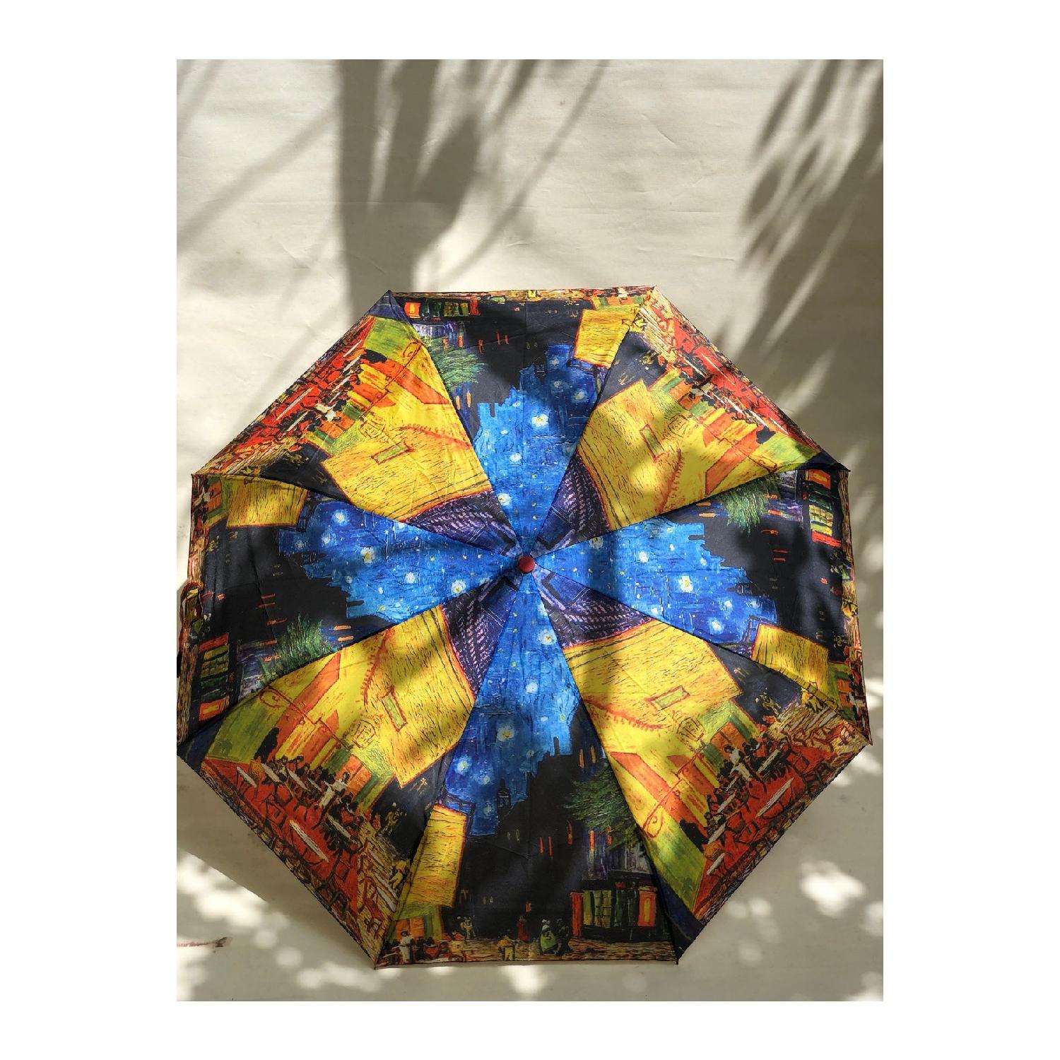 

Artistic Designed Umbrella Van Gogh Cafe Terrace At Night жовтий