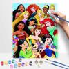 Disney DIY Oil Painting Art Painting Kit Princess Home Wall Decor Handmade Gift for Girls Room Art Wall Hanging Painting Decoration