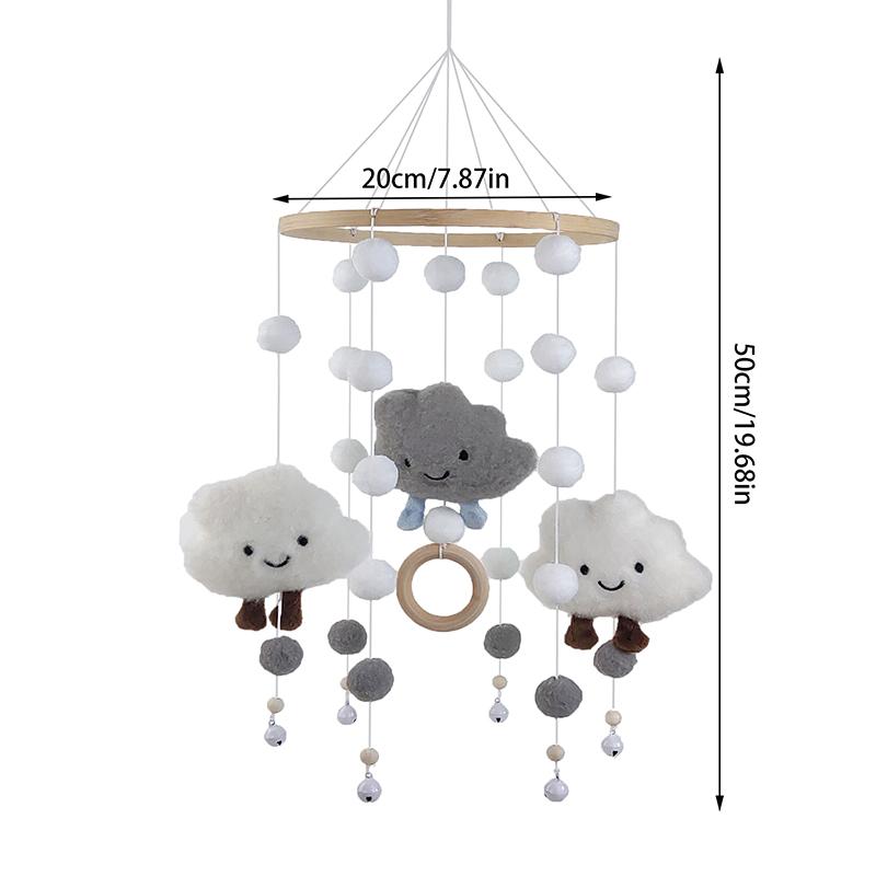 Dětský kolotoč Závěsný zvonek nad postýlku Narozeniny Dětská větrná zvonkohra Dětský pokoj Mobil s mráčky Větrná zvonkohra nad dětskou postýlku