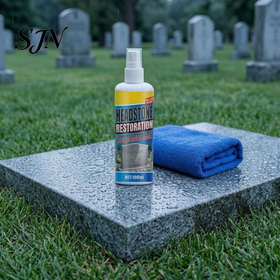 Tombstone Cleaner Headstone Restoration And Cleaning Spray, Monument for Granite Spray Marble Cemetery Memorials, Gentle Stone Care Way 50/100ml