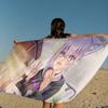 N-Nekomata Okayu Cartoon Microfiber Blanket Quick Drying Beach Towels Oversized Printing Super Absorbent Pool Towel Blanket