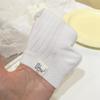 5 Paar/Los Süße Weiße Socken Mädchen Damen Niedriger Schnitt Baumwolle Einfarbige Socken Bär Gewebtes Etikett Sommer Frühling Atmungsaktiv Knöchel Kurze Socke