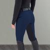 Women Pants High Waist Color Matching Elastic Waistband Patchwork Slim Fit Elastic Soft Breathable Zipper Pockets Horse Riding Equestrian Pants