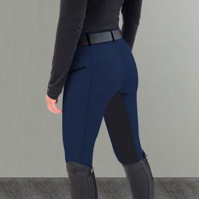 Dámské kalhoty Vysoký pas Barevně ladící Elastický pas Patchwork Slim Fit Elastické Měkké Prodyšné Kapsy na zip Jezdectví Jezdecké kalhoty