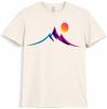 Mountain Sunset T Shirt Abstract Landscape Graphic Tee Hiking Camping Outdoor