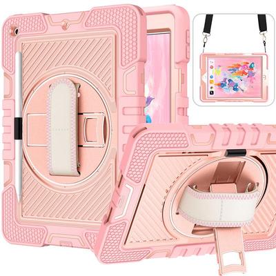 Apple iPad 10.2/Redmi Pad 2 Case with Strap & Rotating Stand